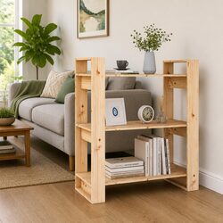 Compact and Sturdy Solid Pine Book Cabinet