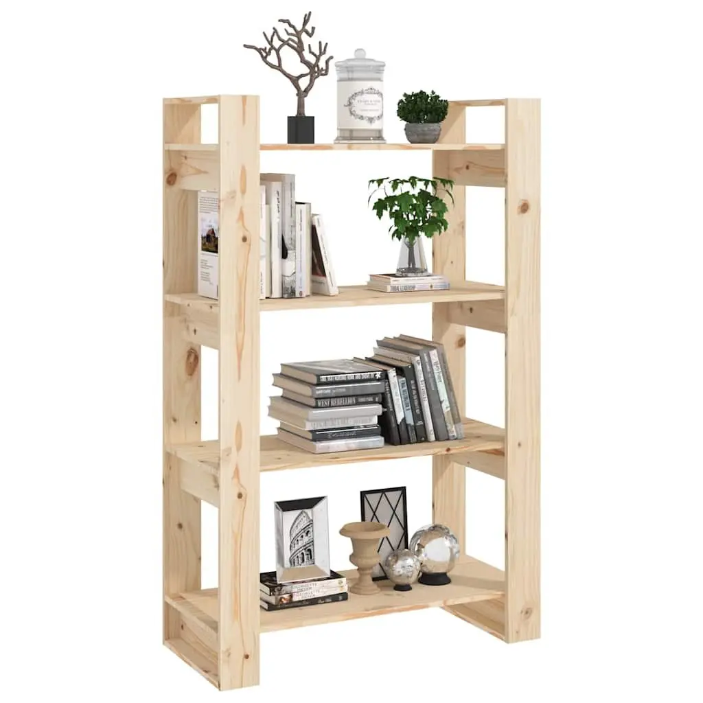 Book Cabinet Brown 80x35x125cm Solid Pine Wood Room Divider Shelving Storage Organiser
