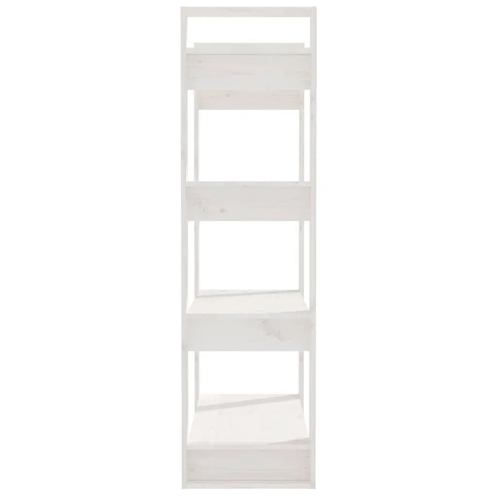 Solid Pine Wood Book Cabinet White 80x35x125cm Room Divider Bookshelf Storage