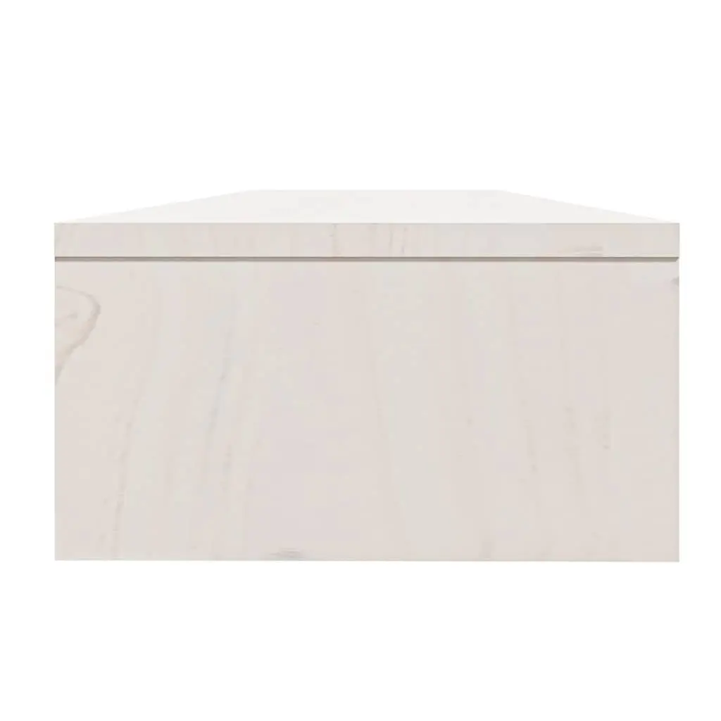 Monitor Stand White Solid Wood Pine Desk Riser Storage Shelves 100x24x13cm