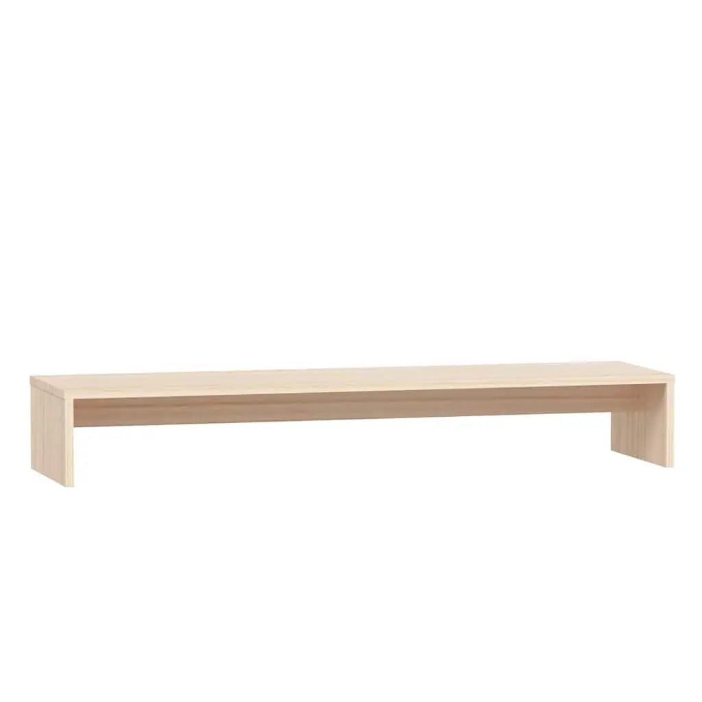 Solid Wood Monitor Stand Brown 100x27x15cm Elevated Platform with Storage