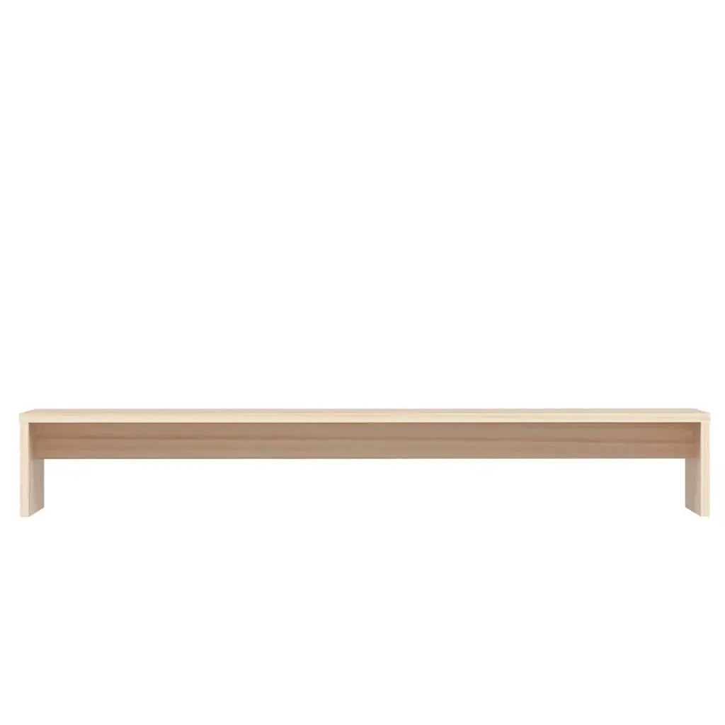 Solid Wood Monitor Stand Brown 100x27x15cm Elevated Platform with Storage