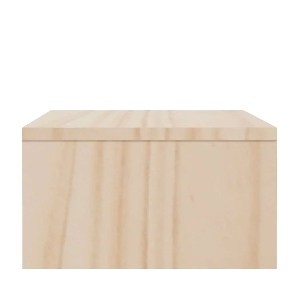 Solid Wood Monitor Stand Brown 100x27x15cm Elevated Platform with Storage