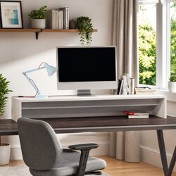 White Monitor Stand 100x27x15 cm for Desk Use