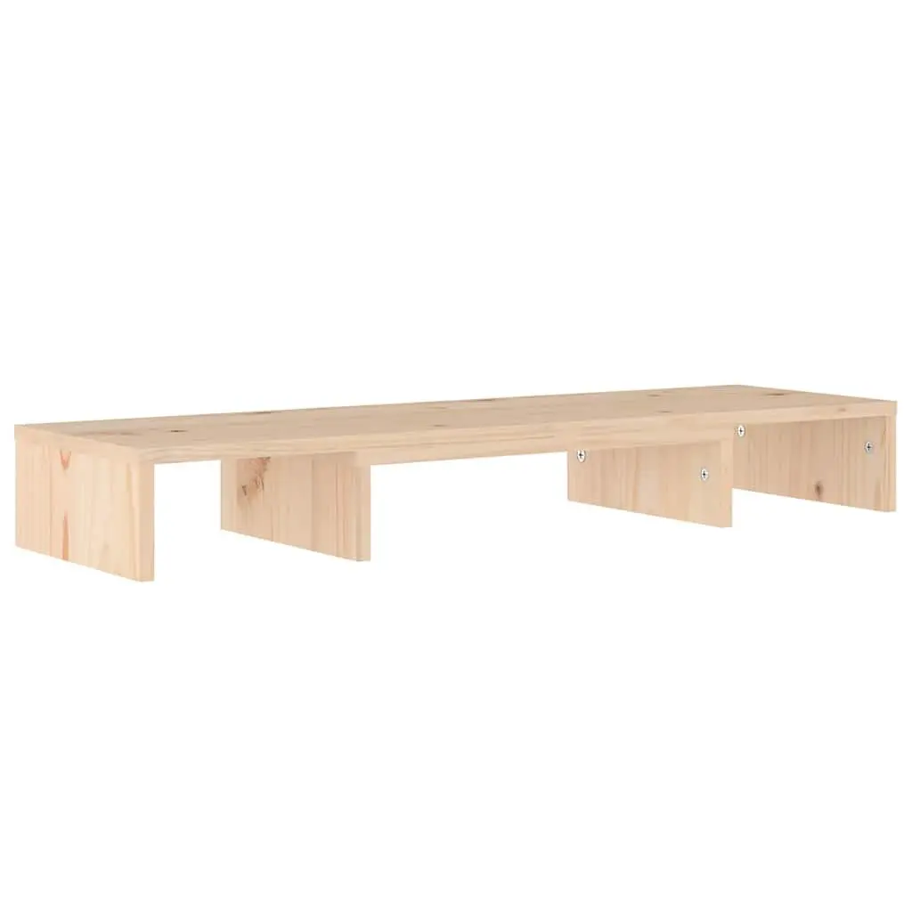 Monitor Stand Brown 80cm Solid Wood Pine Riser Desk Organizer Storage Shelves