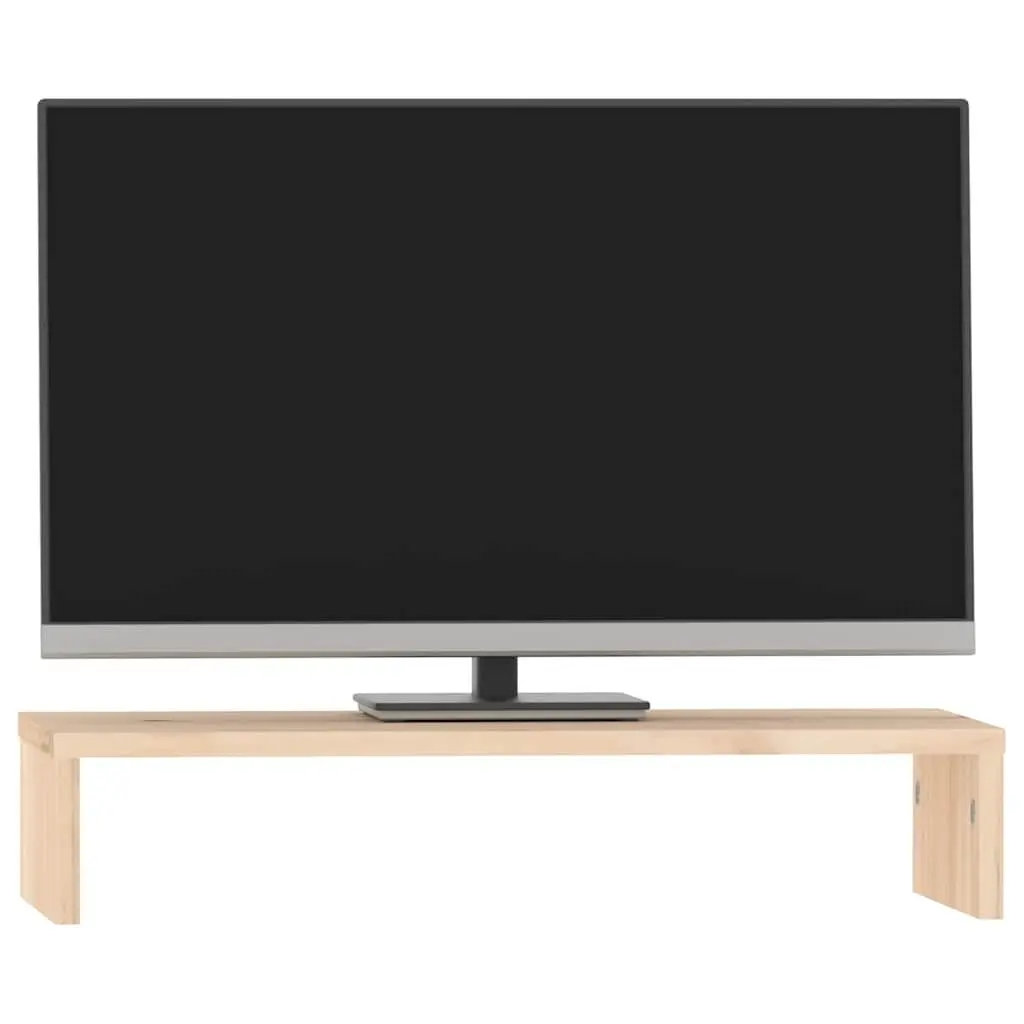 Solid Pine Monitor Stand with Open Storage Space