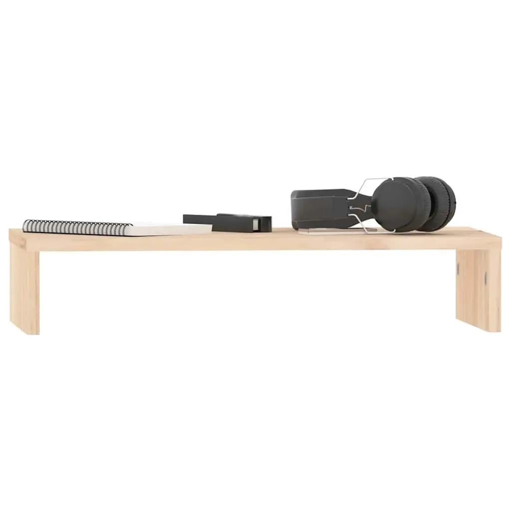 Solid Pine Monitor Stand with Open Storage Space