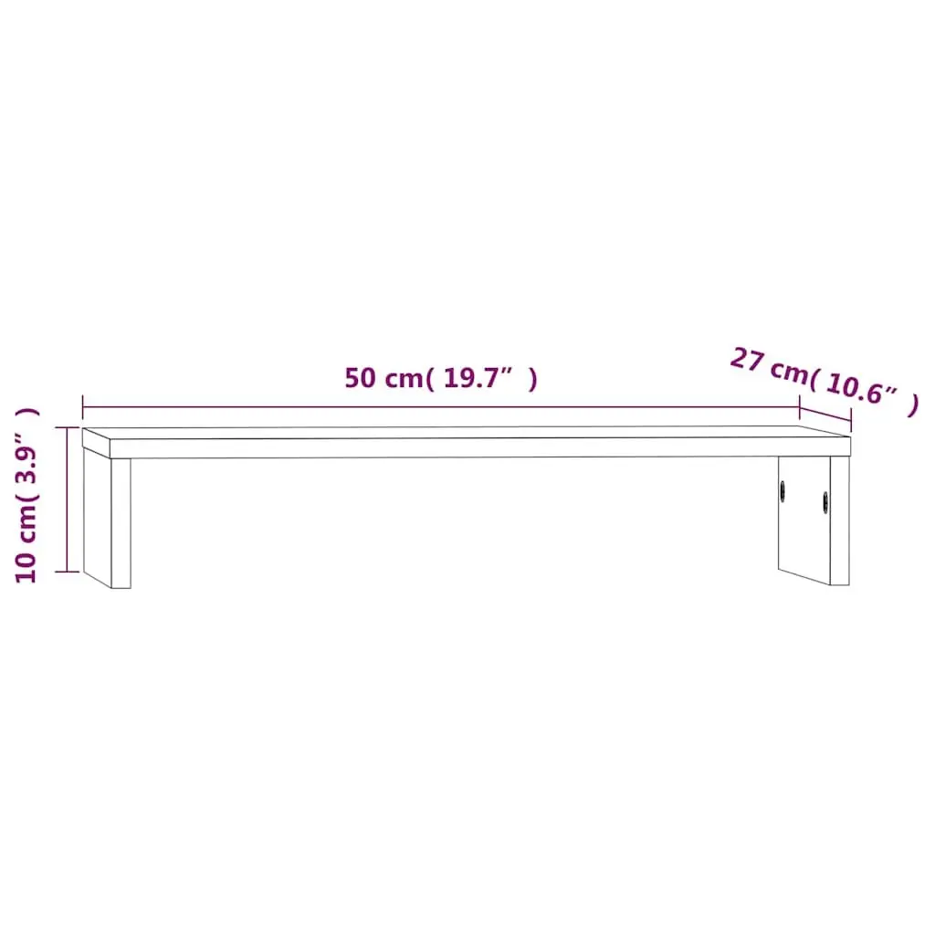 Solid Pine Monitor Stand with Open Storage Space