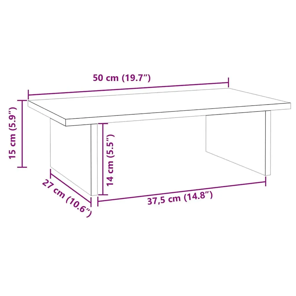 Monitor Stand White Solid Wood Pine Riser Desk Organizer with Integrated Storage