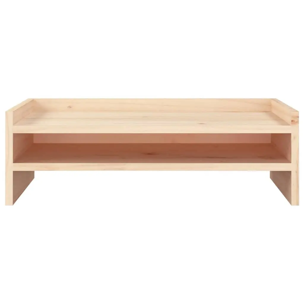 Monitor Stand Brown Solid Wood Pine 50x24x16cm Riser with Keyboard Storage