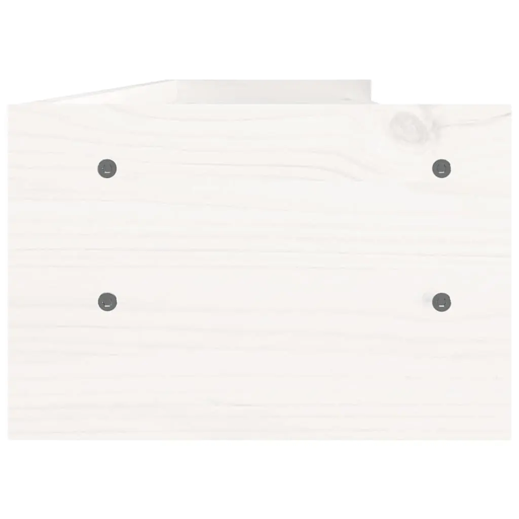 Monitor Stand White 100x24x16cm Solid Wood Pine Computer Riser Desktop Keyboard Storage