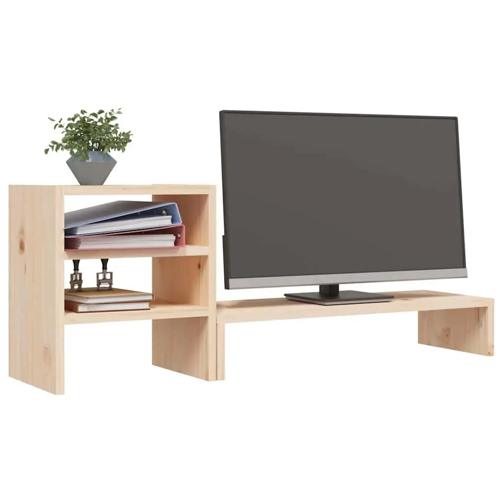 Solid Wood Monitor Riser with Storage Space