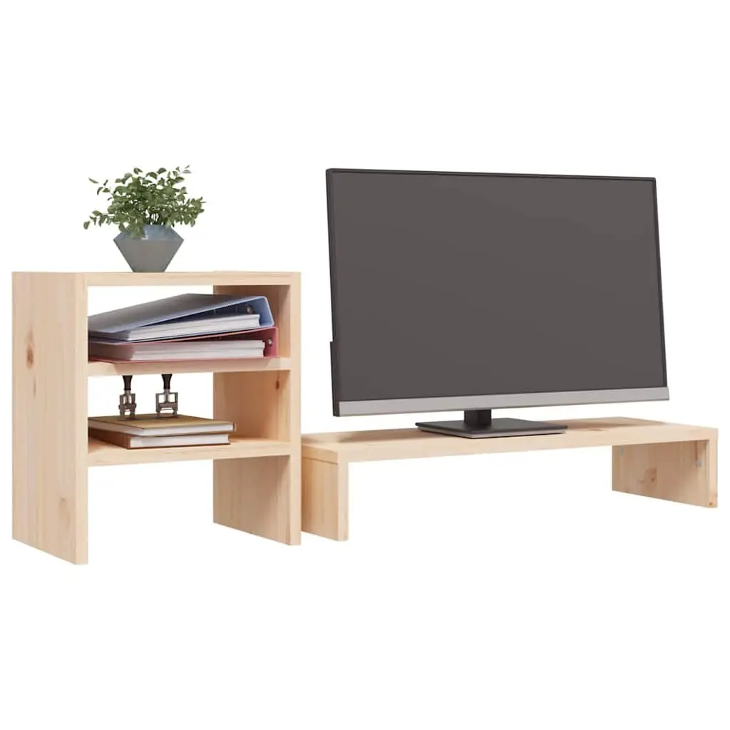 Solid Wood Monitor Riser with Storage Space