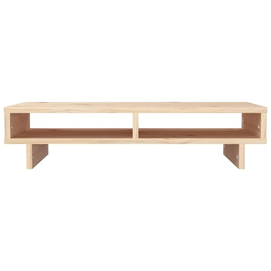 Monitor Stand Brown 60x27x14cm Solid Pine Wood Desktop Riser with Storage Space