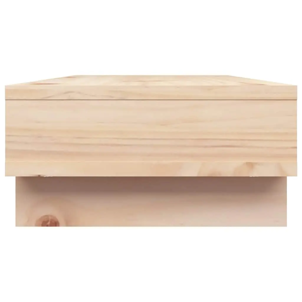 Monitor Stand Brown 60x27x14cm Solid Pine Wood Desktop Riser with Storage Space