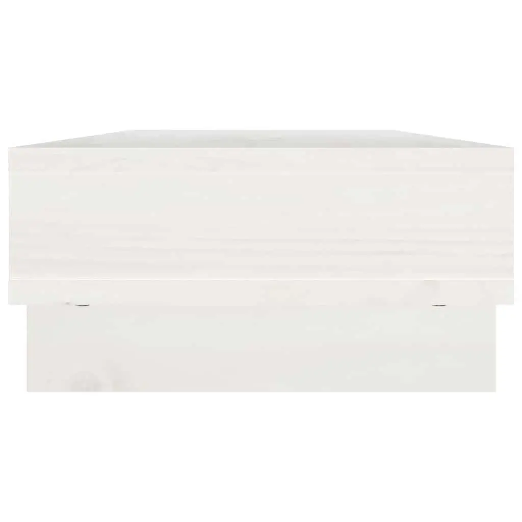 Monitor Stand White 60x27x14 cm Wooden Desk Organiser Ergonomic Riser