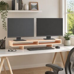Concise and Stylish Monitor Stand 100x27x14cm Pinewood