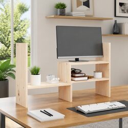 Concise Wooden Monitor Stand with Adjustable Features
