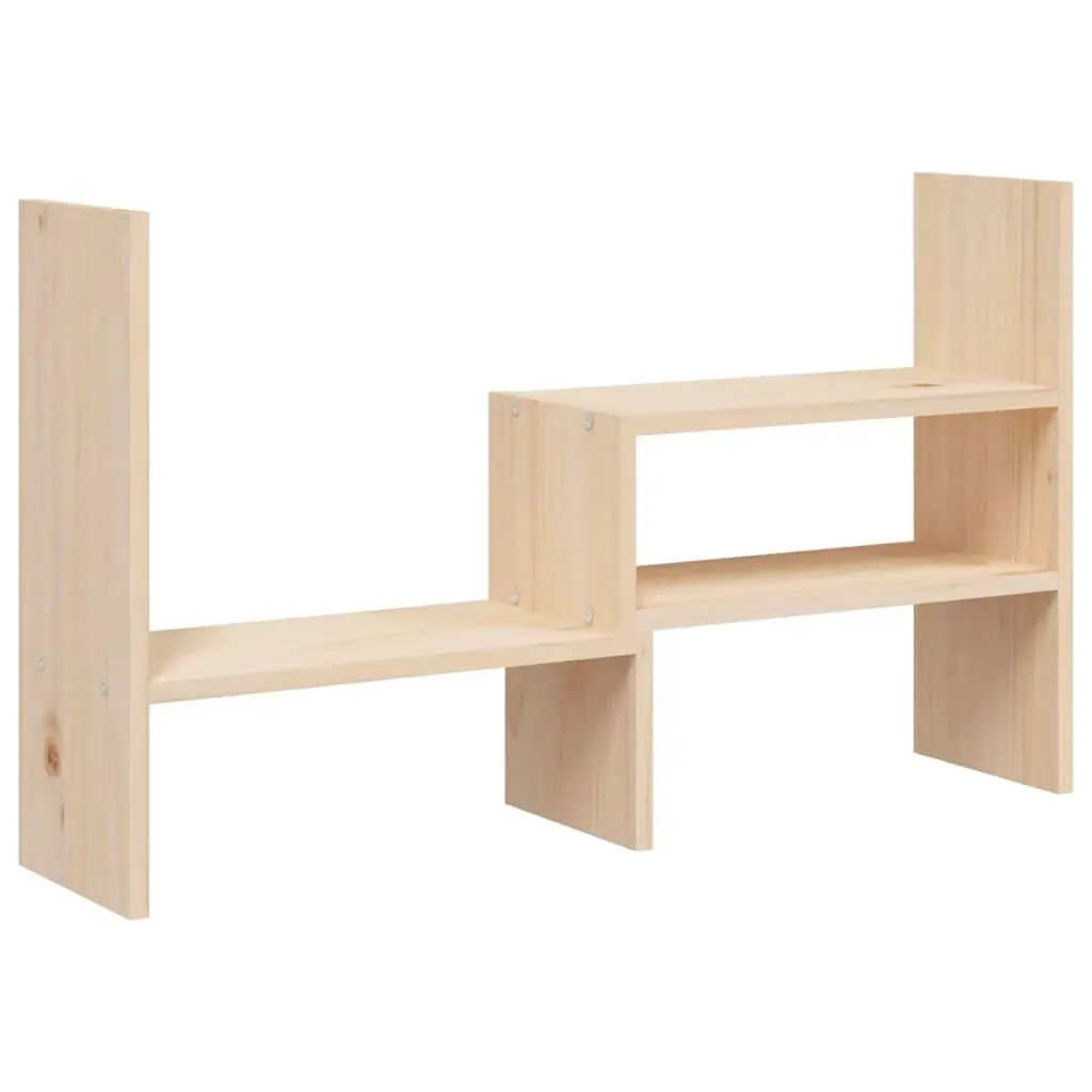 Wooden Monitor Stand Riser Brown Adjustable 39-72cm Solid Pine Storage Desk Computer