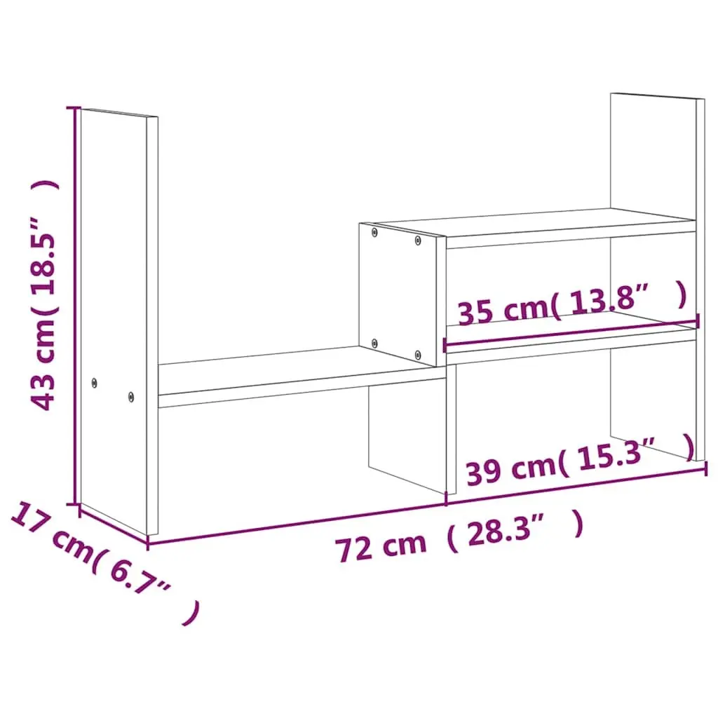 Wooden Monitor Stand Riser Brown Adjustable 39-72cm Solid Pine Storage Desk Computer
