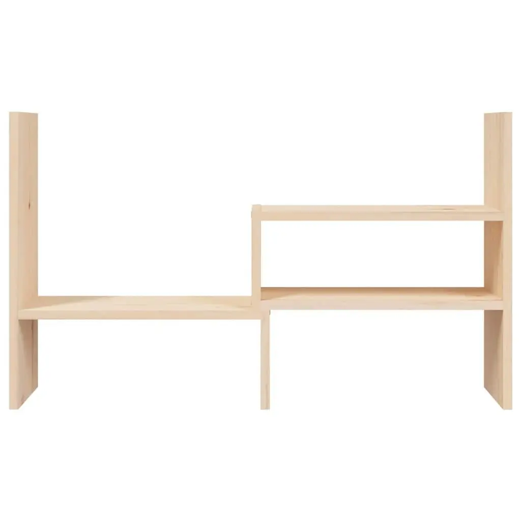 Wooden Monitor Stand Riser Brown Adjustable 39-72cm Solid Pine Storage Desk Computer