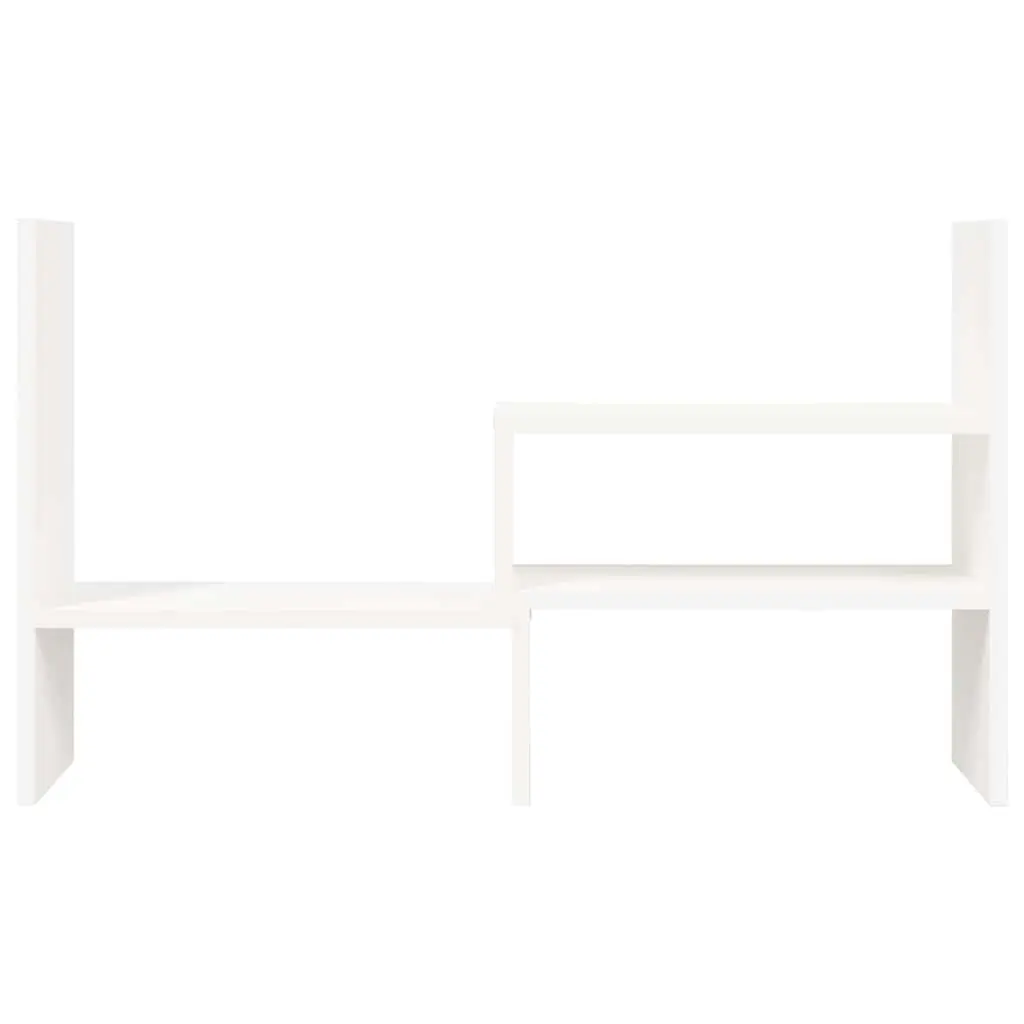 Monitor Stand White Adjustable Solid Wood Pine Desk Organiser