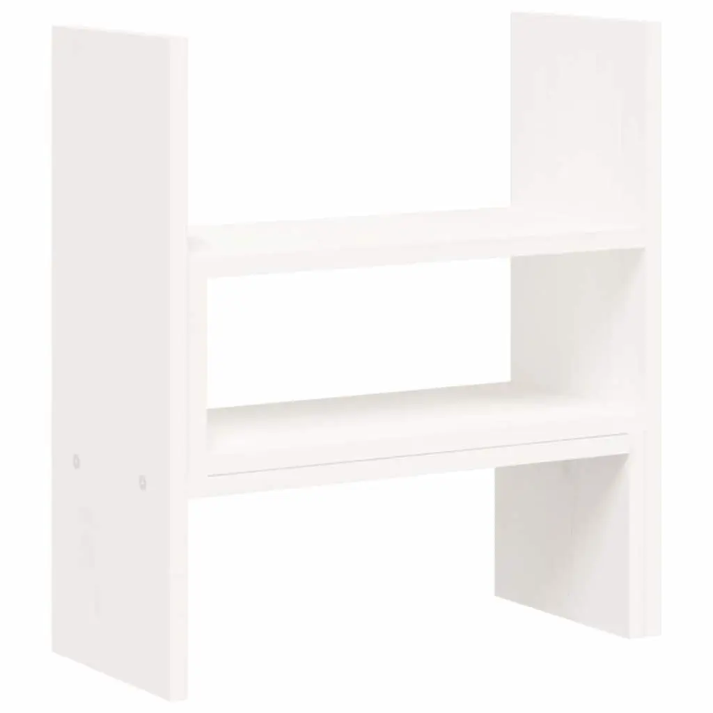 Monitor Stand White Adjustable Solid Wood Pine Desk Organiser