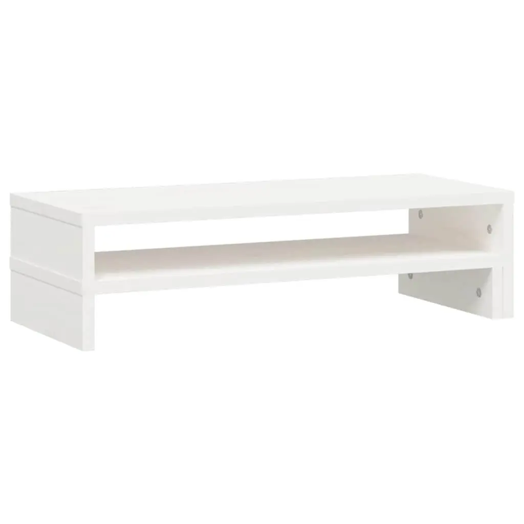 Monitor Stand White Adjustable 52-101cm Wooden Riser Storage Computer Desk