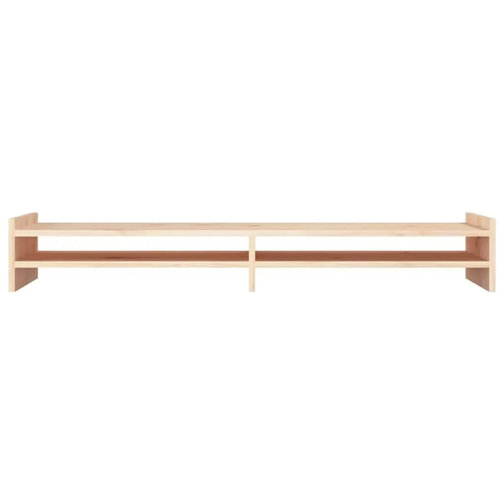 Monitor Stand Brown 100x27x15cm Solid Pine Wood Riser Desk Storage