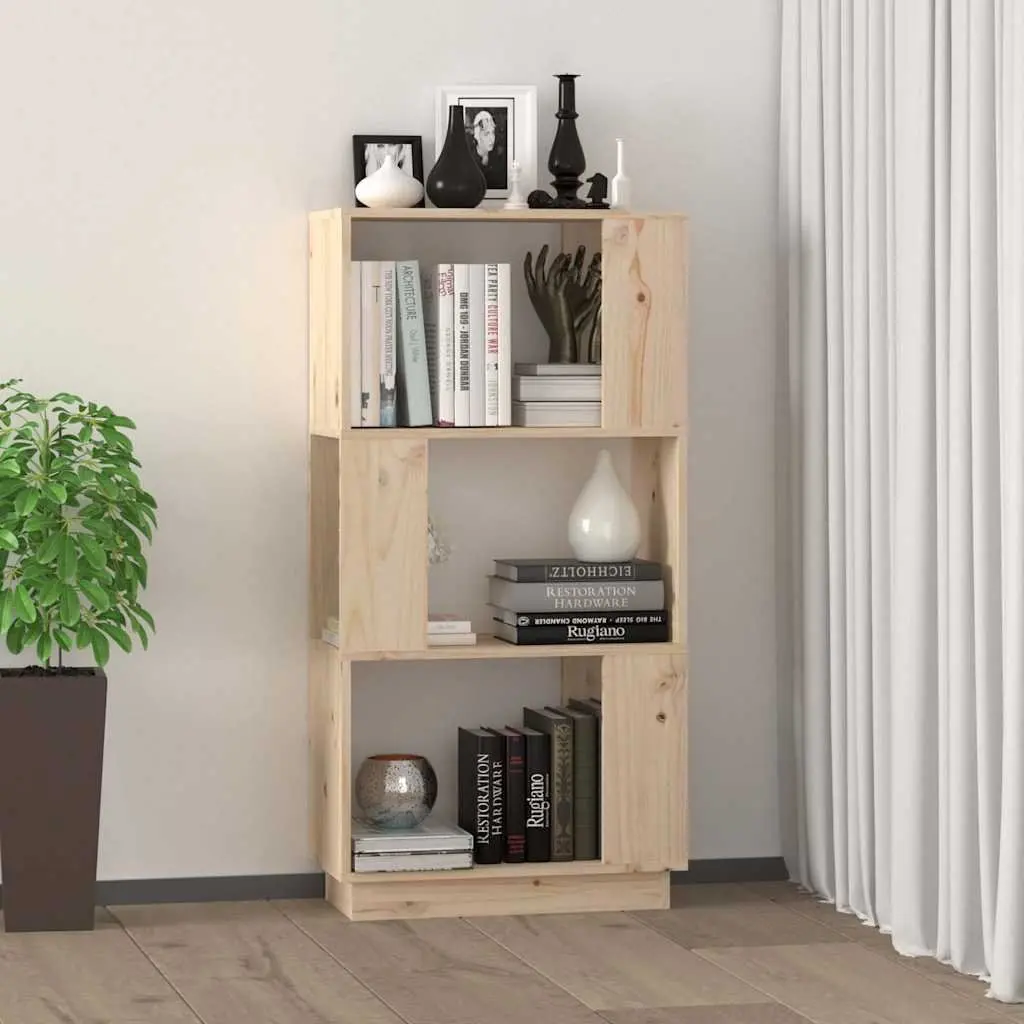 Solid Wood Pine Book Cabinet Room Divider Brown 51x25x101 cm Shelving Unit