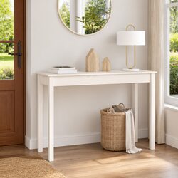 White Console Table in Solid Pine Wood
