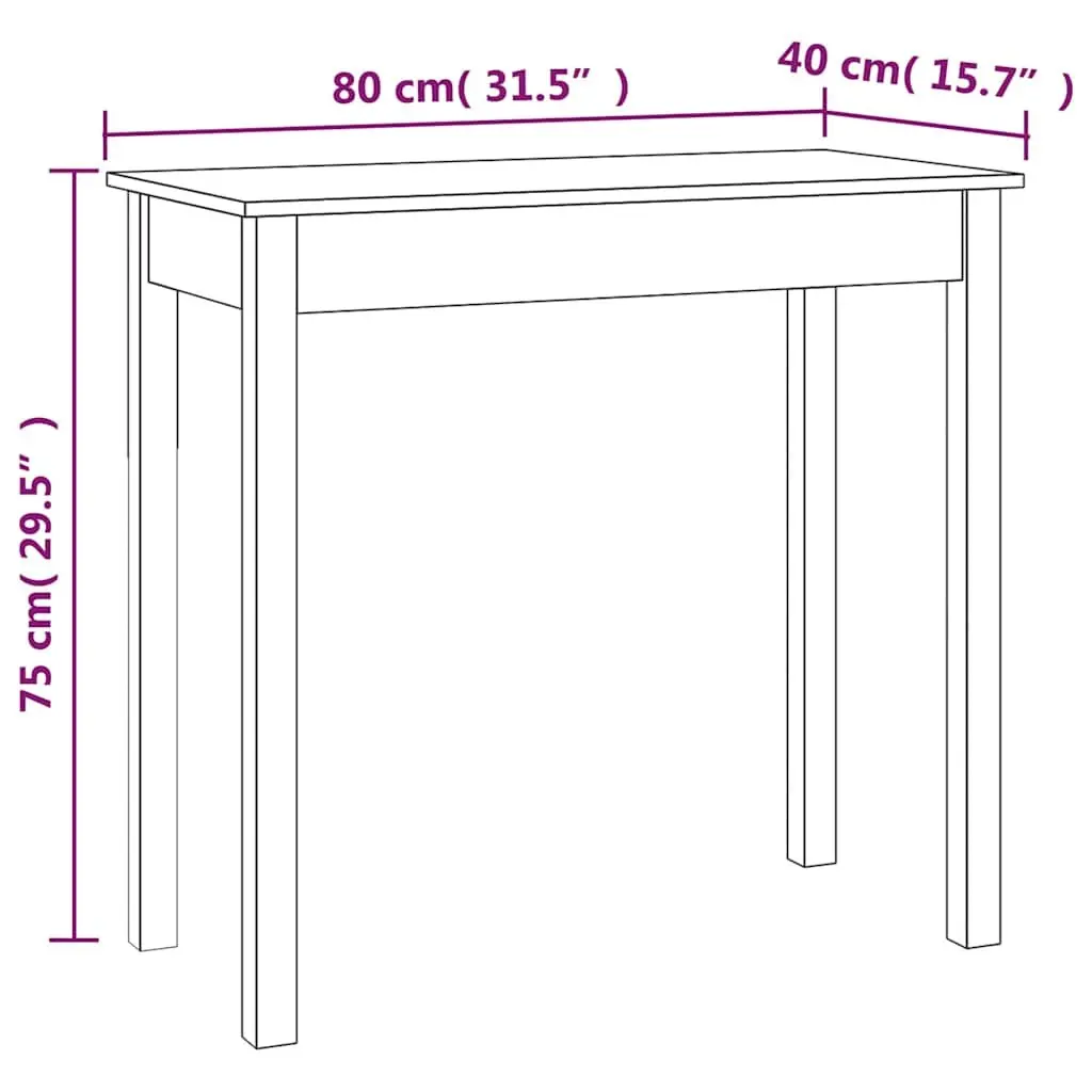 Console Table Brown 80x40x75cm Wooden Side Entry Hall Display Accent Furniture