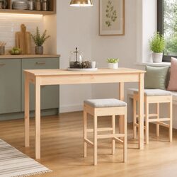 Solid Pine Dining Table, 110x55x75cm, Built to Last