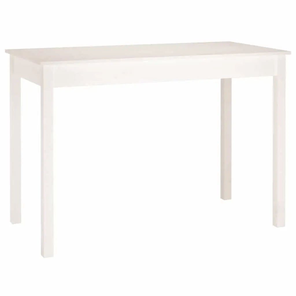 Dining Table White 110x55x75 cm Solid Pine Wood Minimalist Style