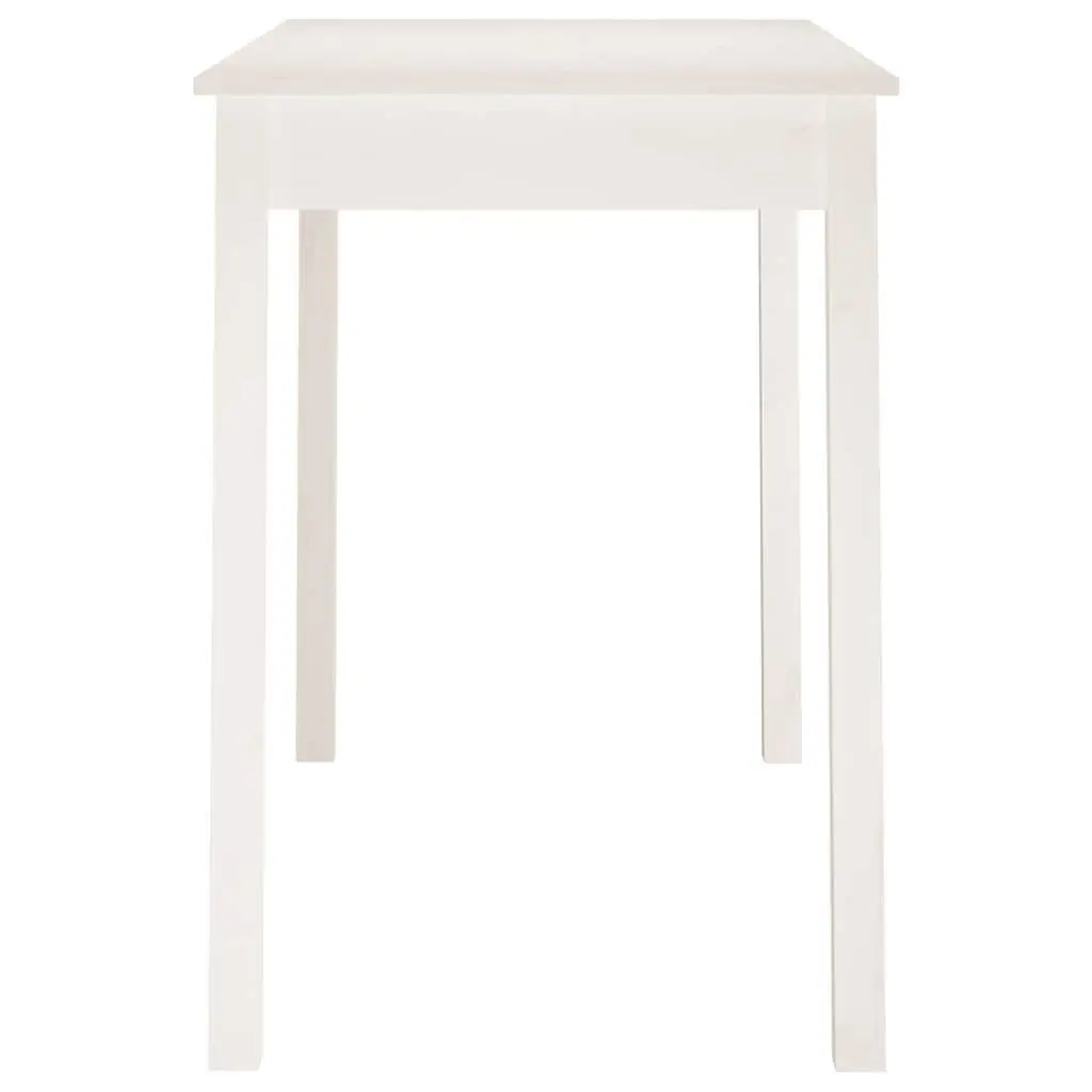 Dining Table White 110x55x75 cm Solid Pine Wood Minimalist Style