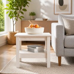 Compact and Sturdy White Pine Coffee Table