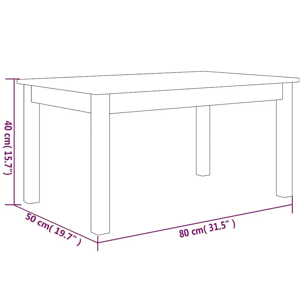 Coffee Table 80x50x40 cm Brown Wooden Living Room Side Table Accent Furniture