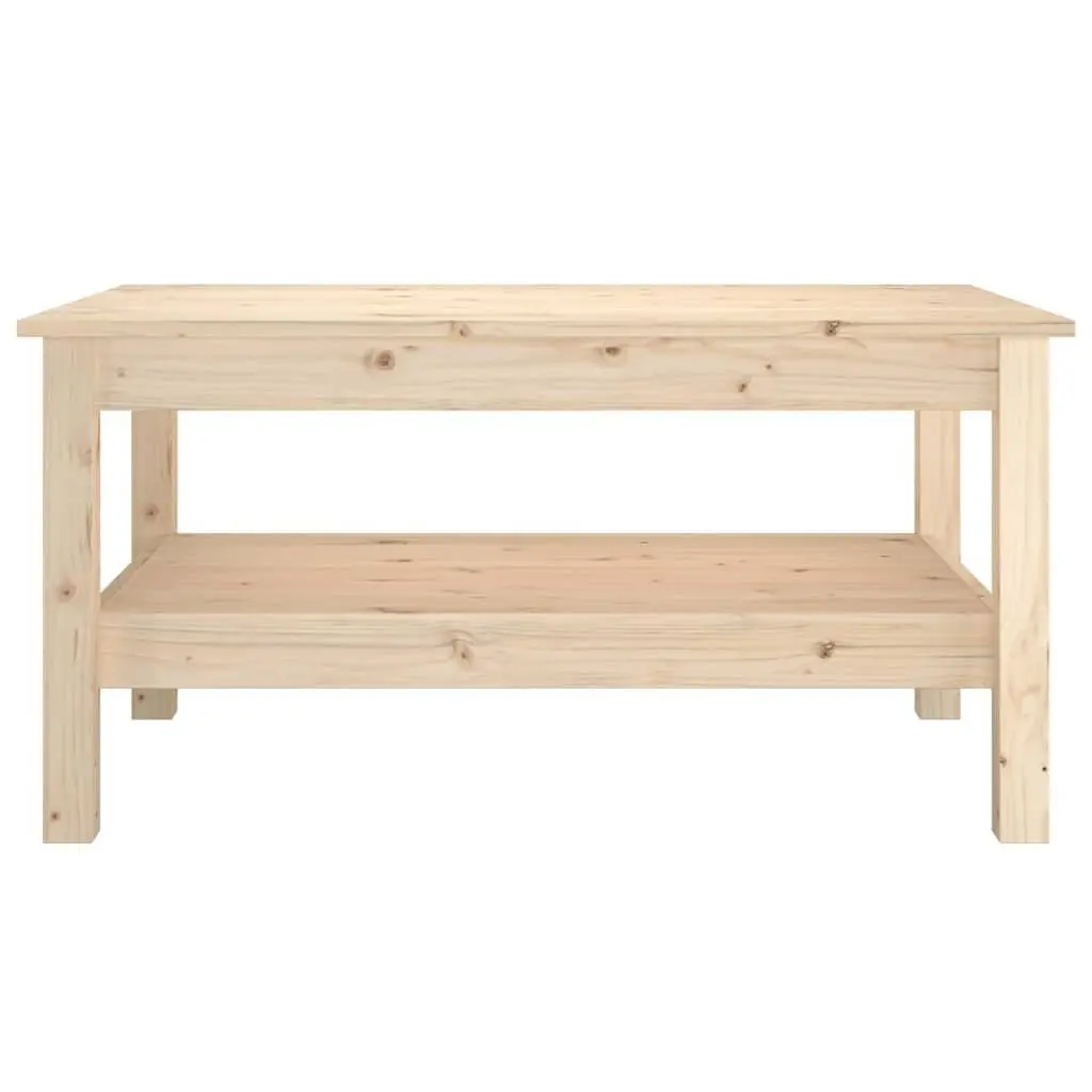 Solid Wood Coffee Table Brown 80 x 50 x 40 cm Pine Construction with Storage Shelf