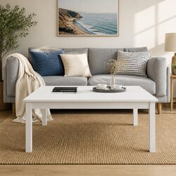 Compact White Coffee Table: Minimalist and Sturdy