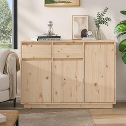 Compact 110cm Sideboard - Solid Pine Wood Storage