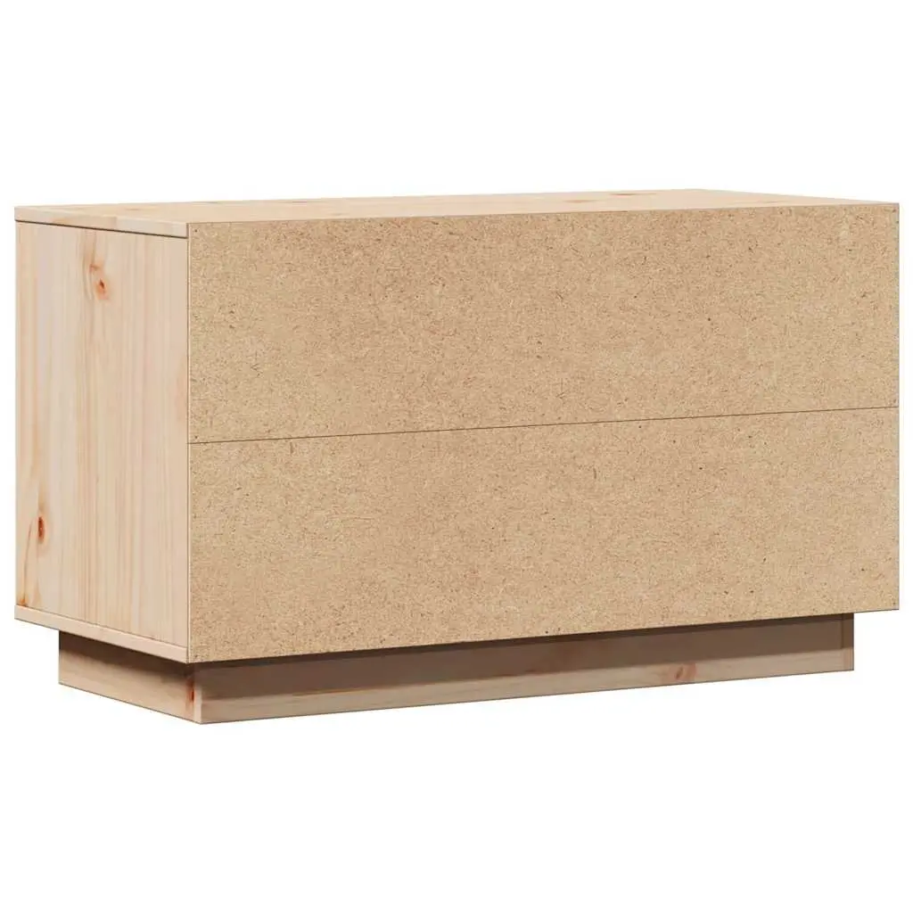 Solid Wood TV Stand Brown 74x35x44 cm Pine Storage Unit Living Room Furniture