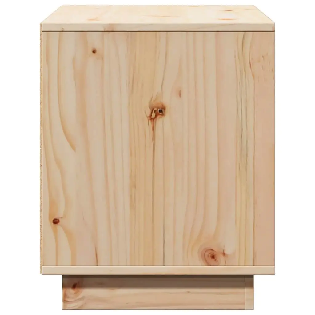 Solid Wood TV Stand Brown 74x35x44 cm Pine Storage Unit Living Room Furniture