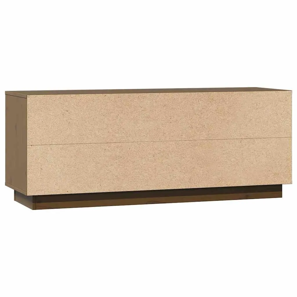 Solid Pine Wood Media Storage Cabinet Honey Brown Living Room TV Stand with Multiple Compartments