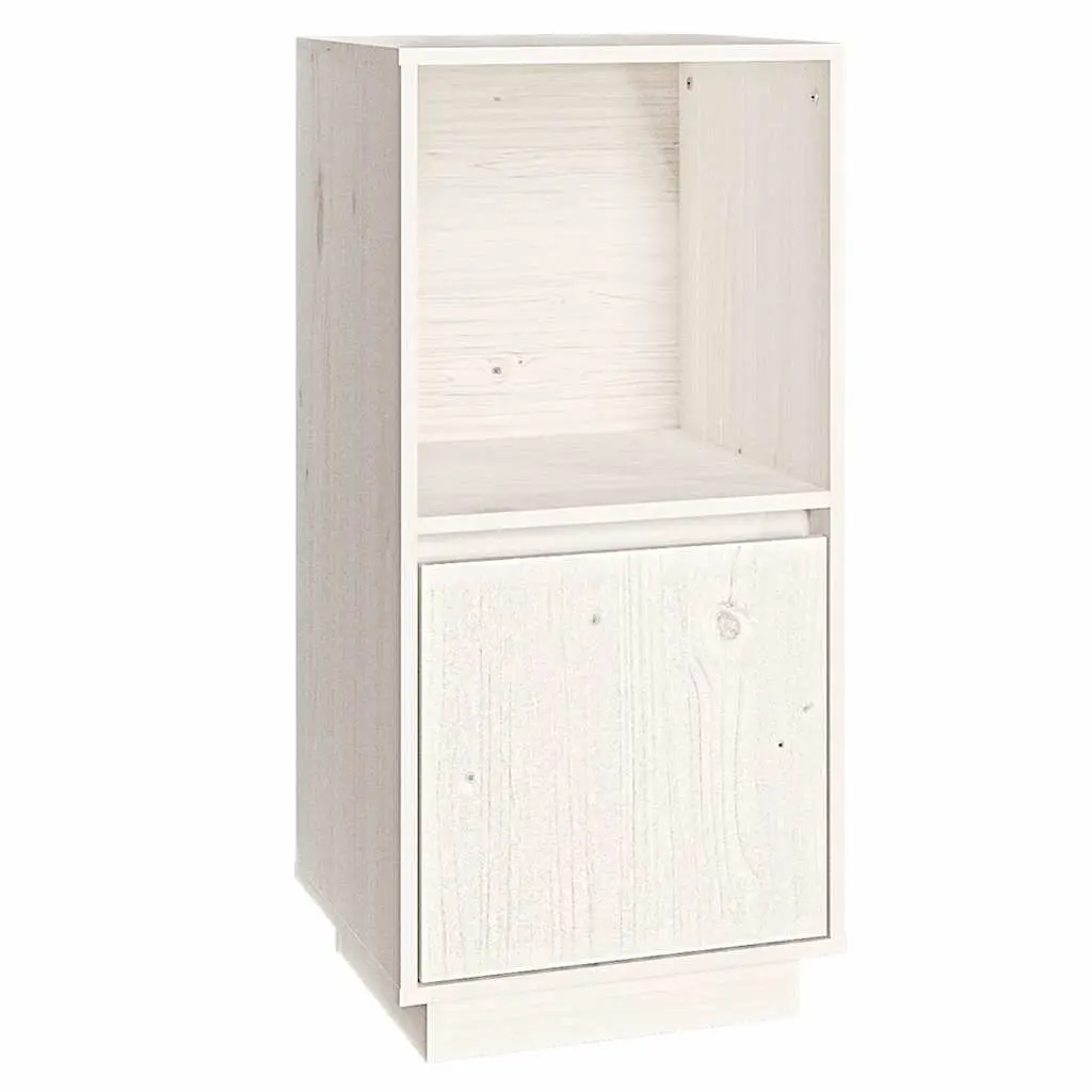 Sideboard White Solid Pine Wood Modern Style Living Room Storage Cabinet
