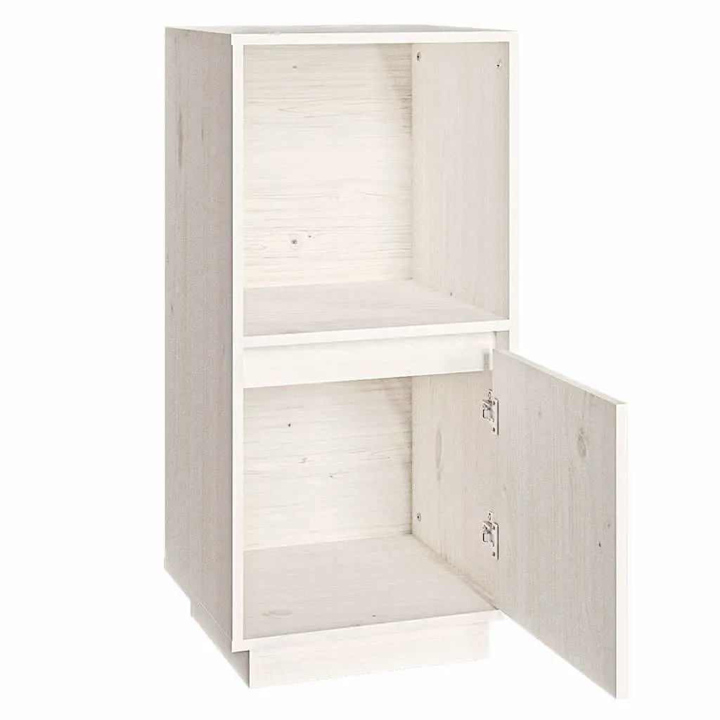 Sideboard White Solid Pine Wood Modern Style Living Room Storage Cabinet