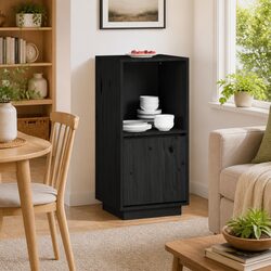 Black Sideboard with Ample Storage Space