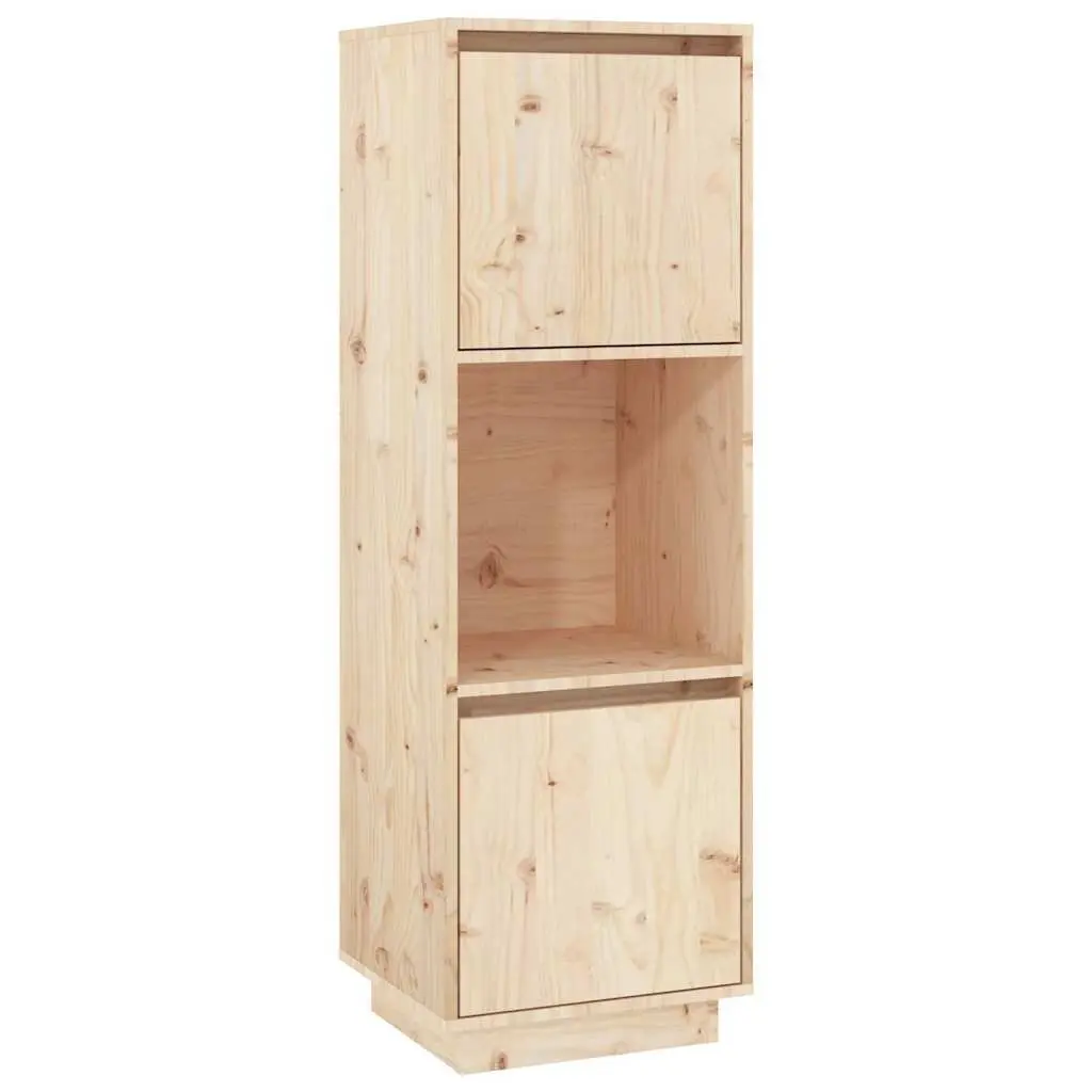 Highboard Brown Solid Wood Pine Cabinet 38x35x117cm Storage Furniture