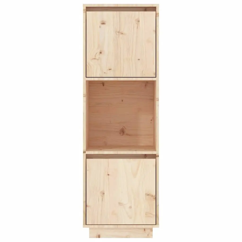 Highboard Brown Solid Wood Pine Cabinet 38x35x117cm Storage Furniture