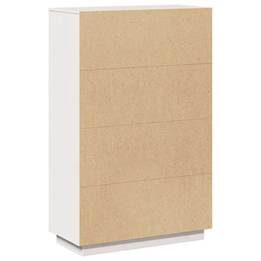 Highboard White Solid Pine Wood Storage Cabinet 74x35x117cm Ample Storage Space