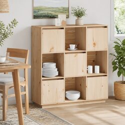 Highboard Cabinet 110.5x35x117cm with 5 Doors